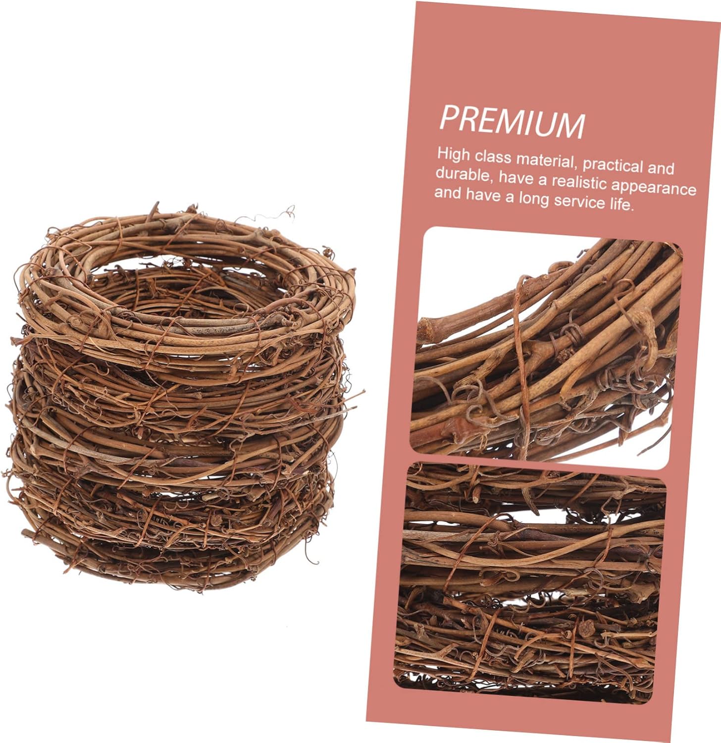 IMIKEYA 20pcs Christmas Woven Rattan Wreaths Door Decor