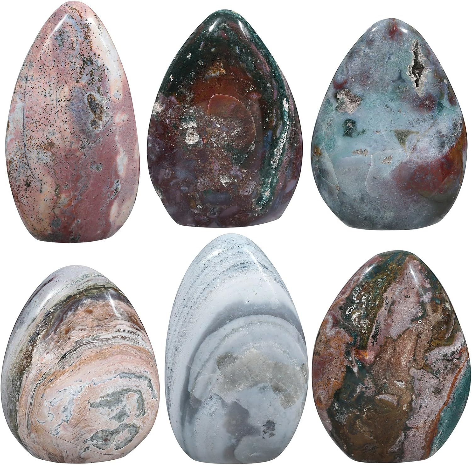Nupuyai Natural Ocean Jasper Stone Home Decor