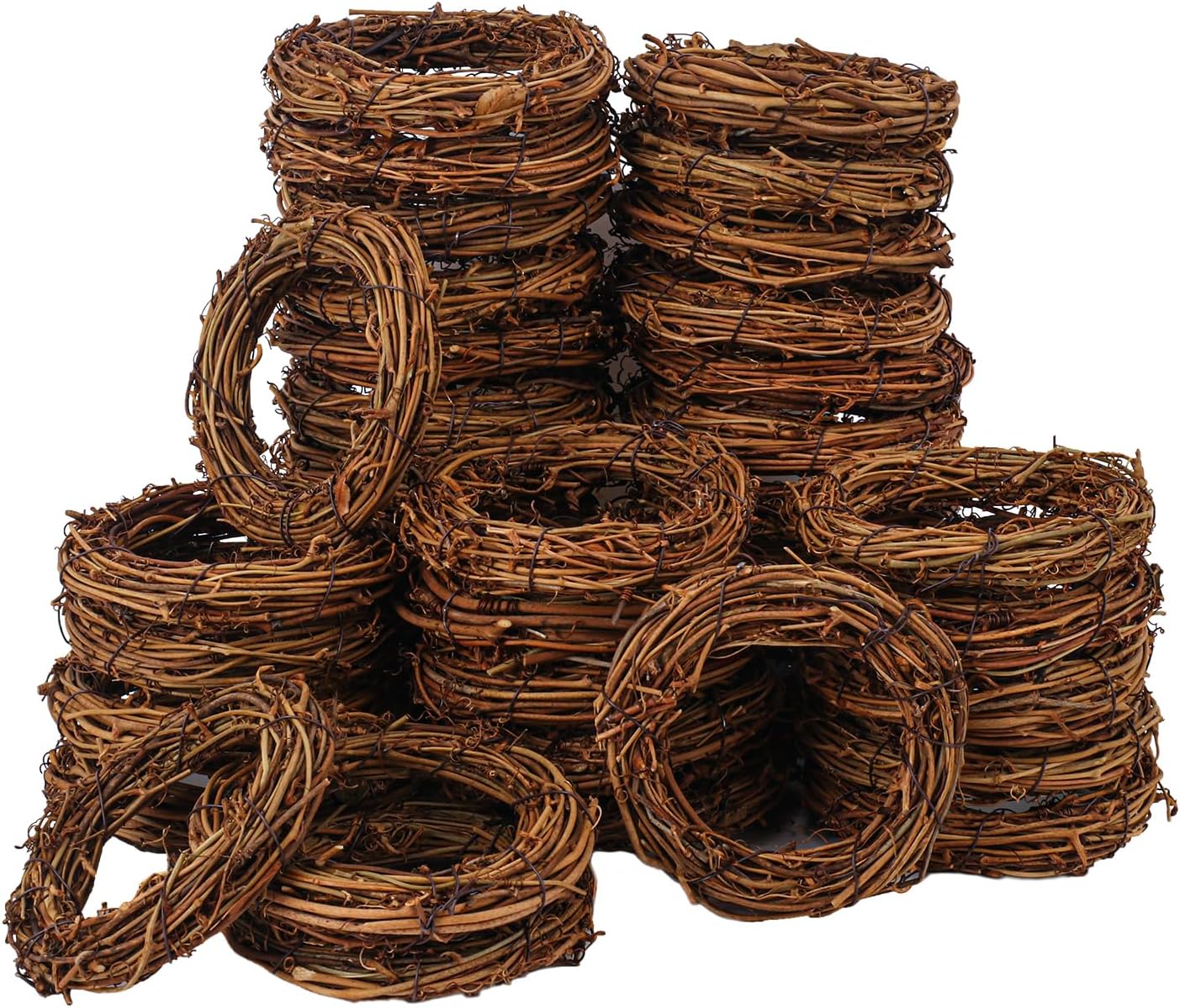 40PCS Natural Grapevine Wreaths for DIY and Christmas Decor