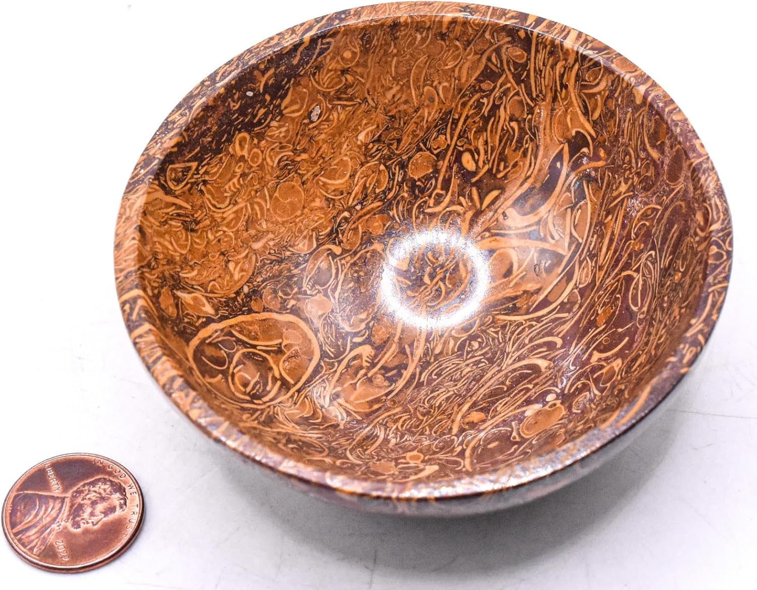 31 Inch Mariam Fossil Jaser Bowl Natural Gemstone Decor