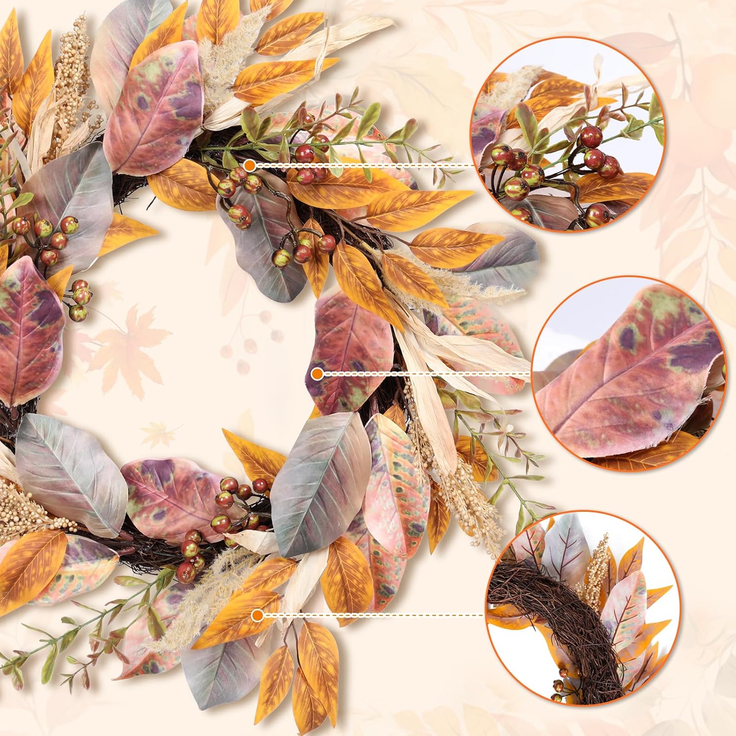 Fall Wreath for Front Door 22 Autumn Decor