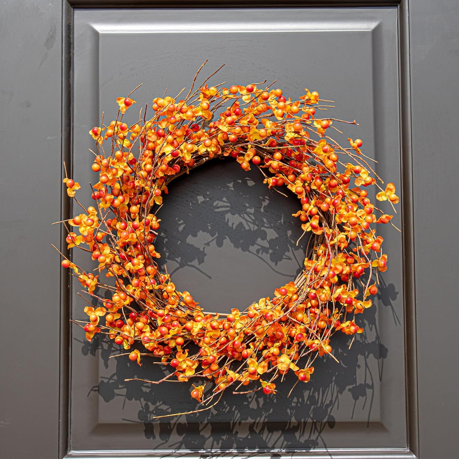 20 Inch Artificial Autumn Wreath for Front Door