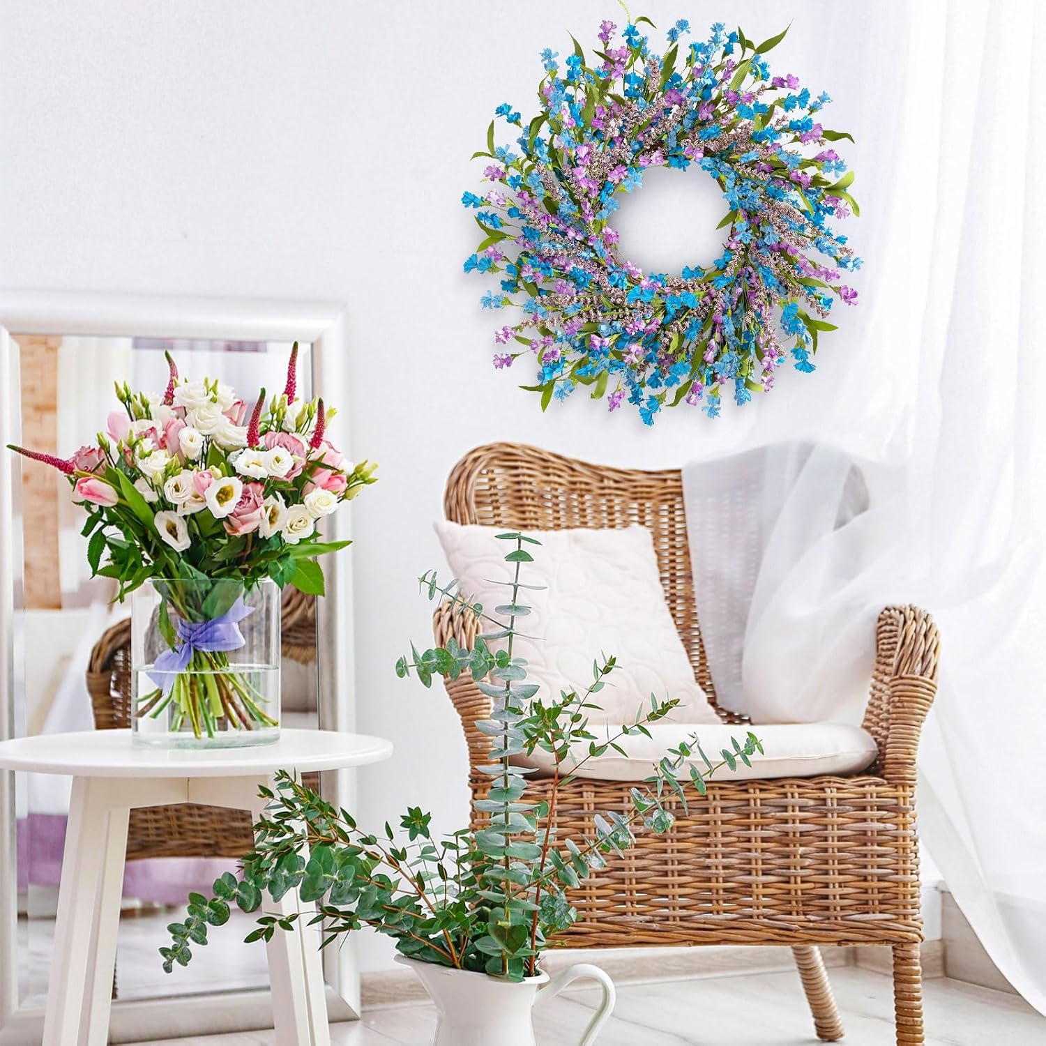 ICX 24 Inch Spring Summer Wreath for Front Door