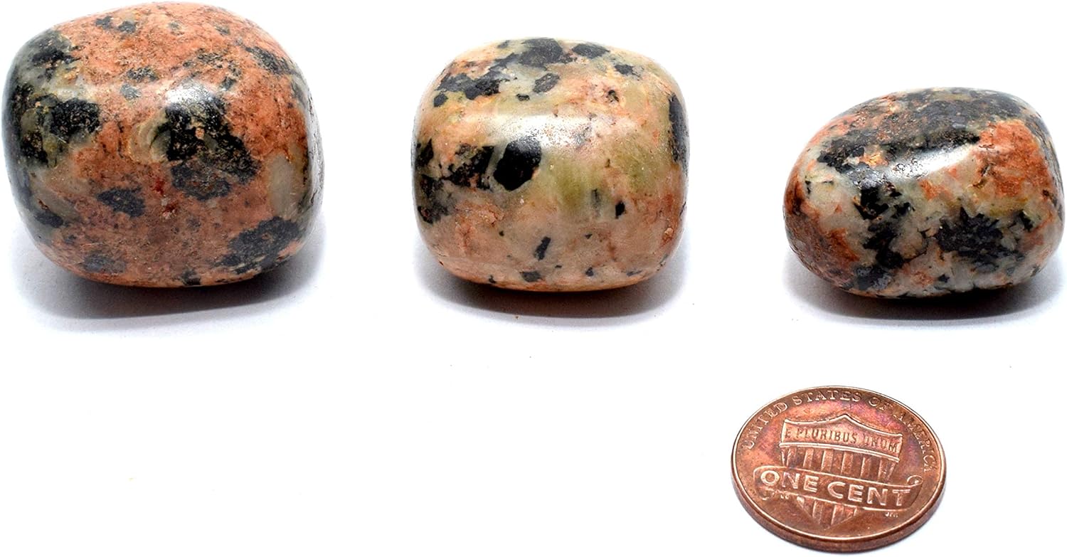 Orange Orthoclase Tumbled Stones 5PCS Natural Feldspar Gemstone from Peru
