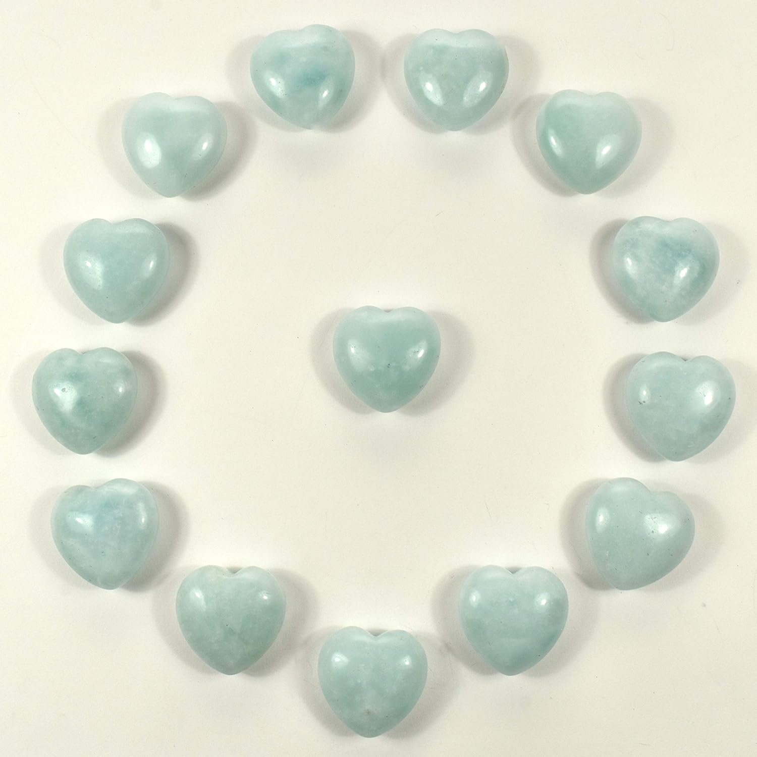 Blue Aquamarine Puffy Heart Crystal Specimens 2PCS