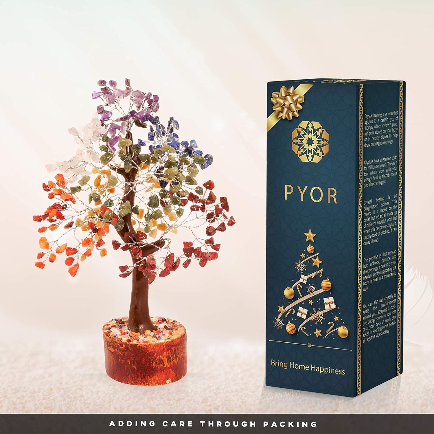 PYOR Seven Chakra Crystal Tree and Merkaba Star