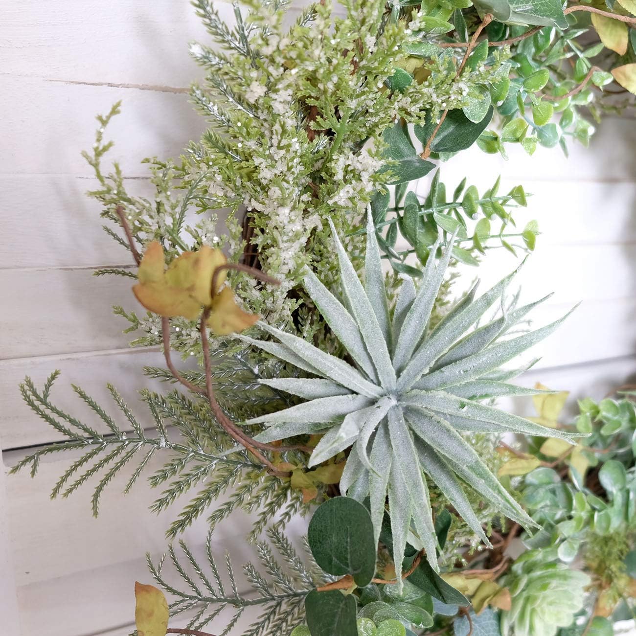 Idyllic 22 Inch Artificial Succulents Wreath for Front Door