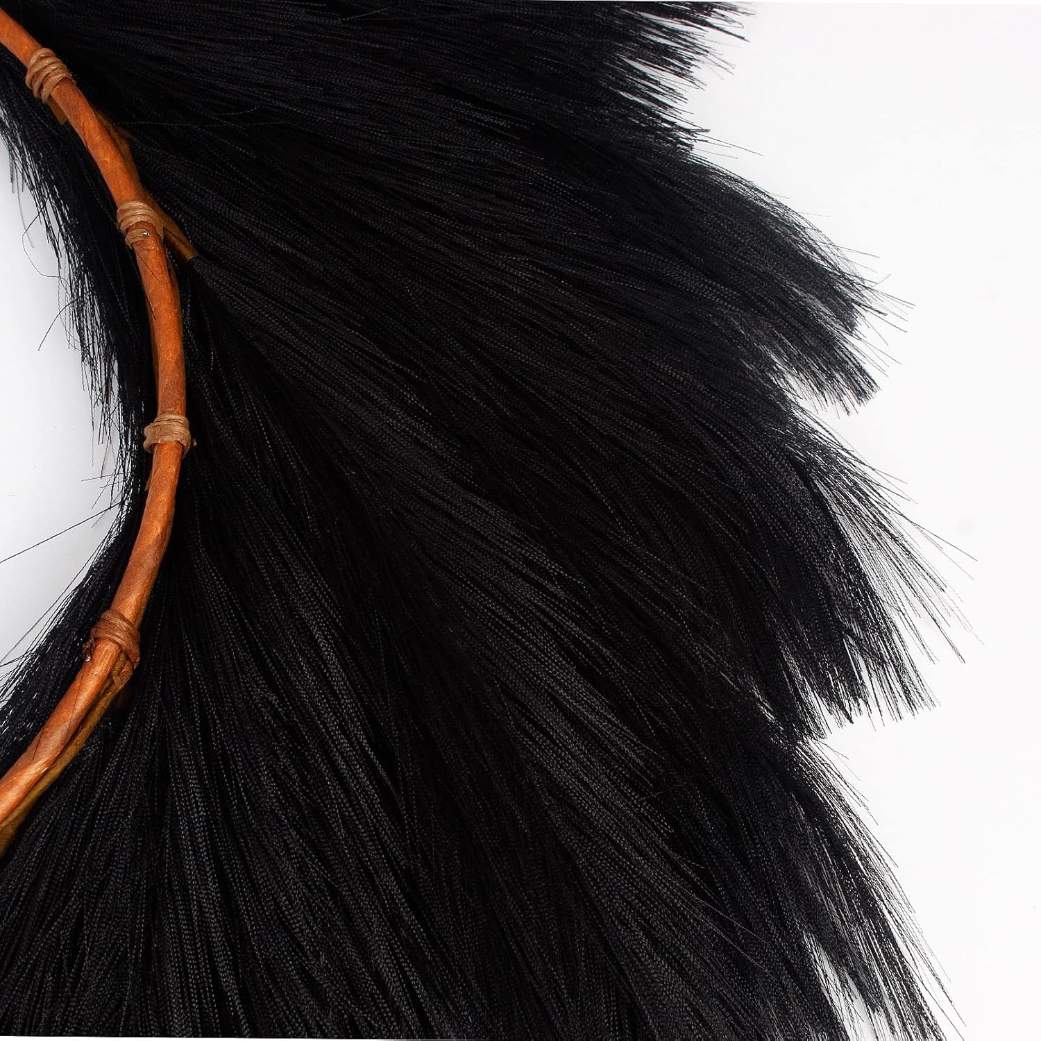 Black Faux Pampas Grass Wreath 24 for Front Door