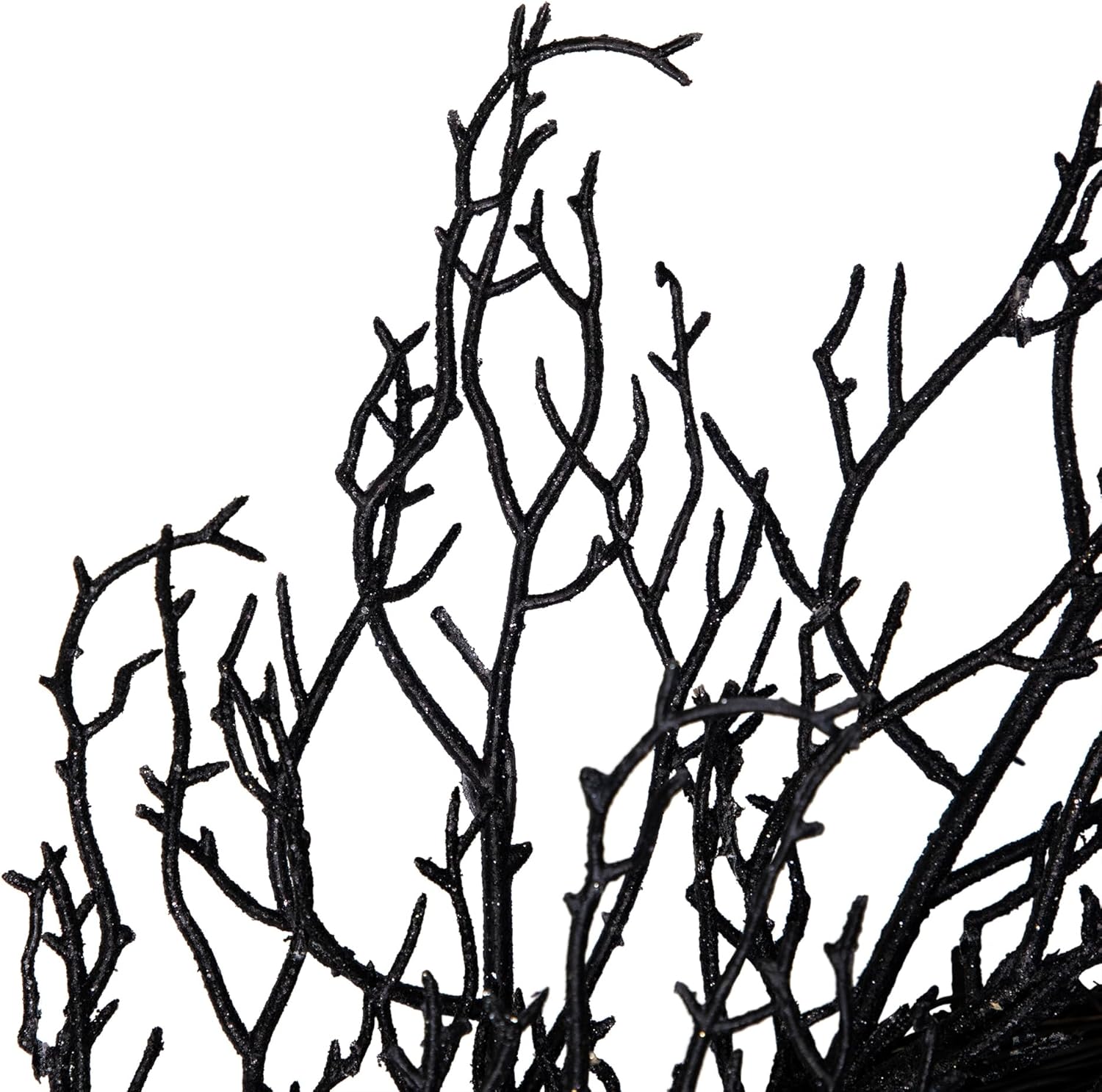 Northlight Glittered Twig Artificial Halloween Wreath 24 Inch Black