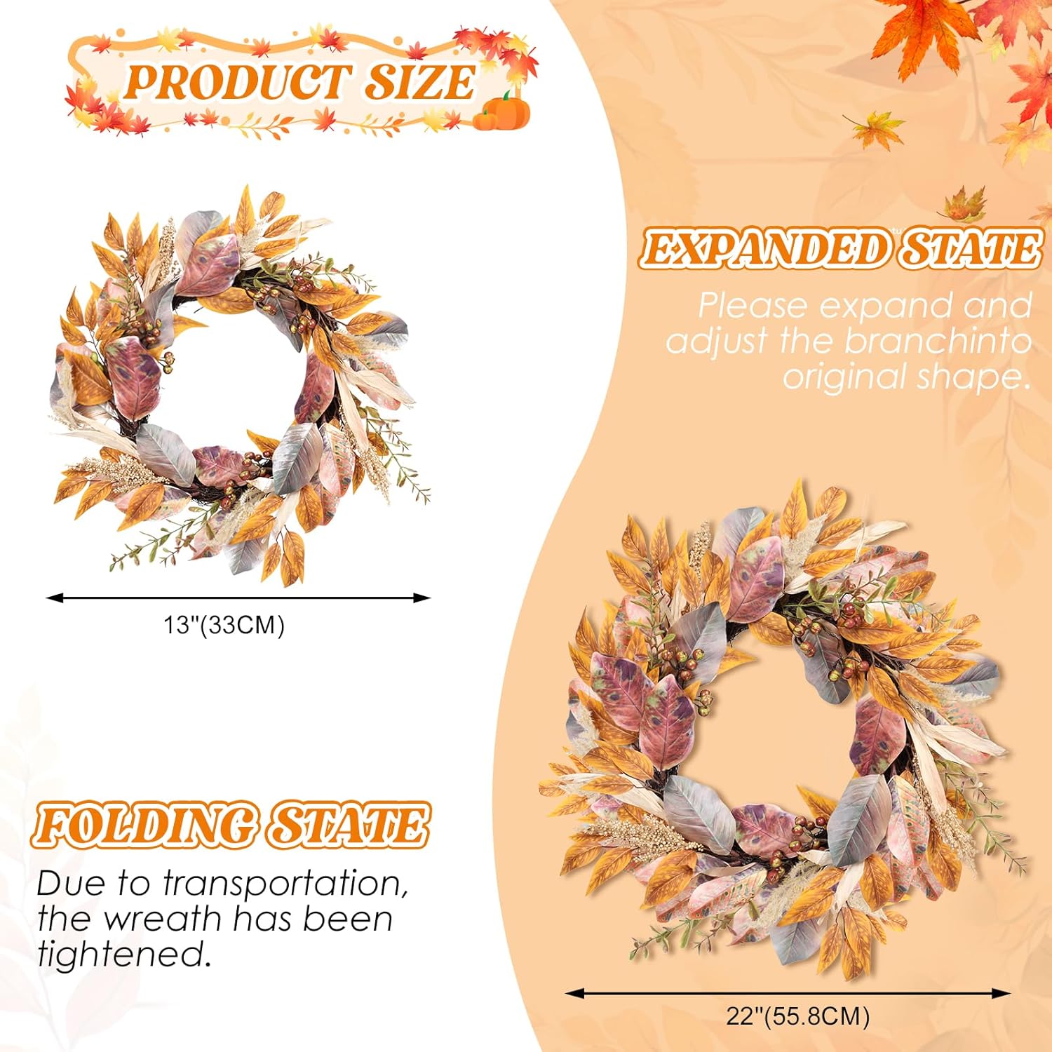 Fall Wreath for Front Door 22 Autumn Decor