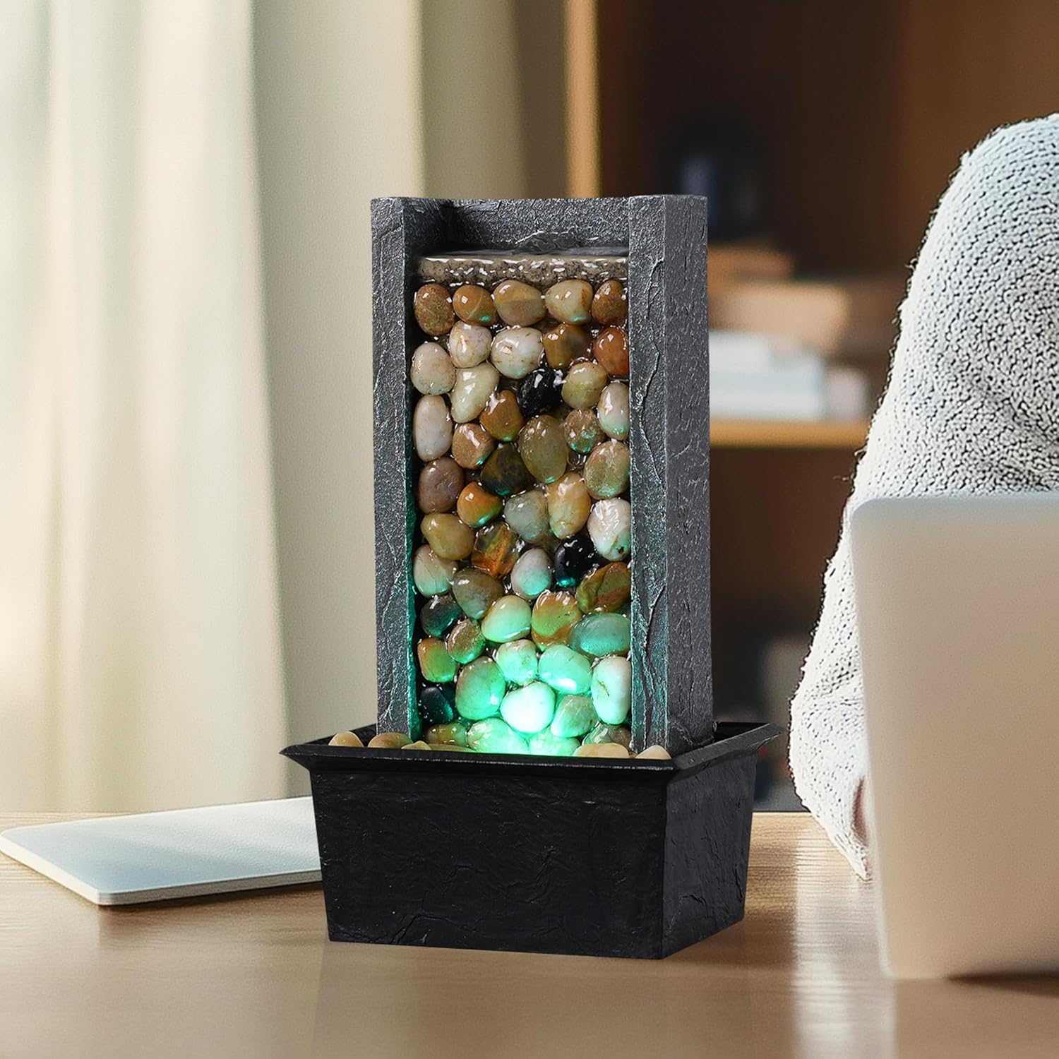 Kalona 106 Inch Indoor Waterfall Fountain with LED Lights