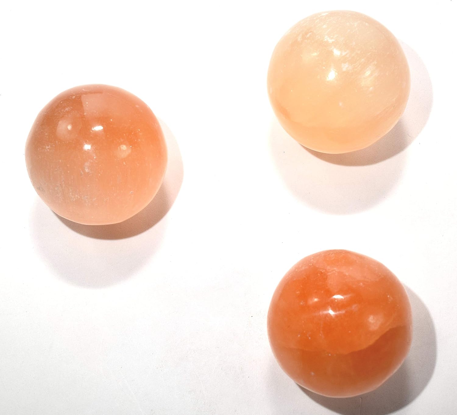 HQRP 40mm Orange Selenite Sphere Decor Stone