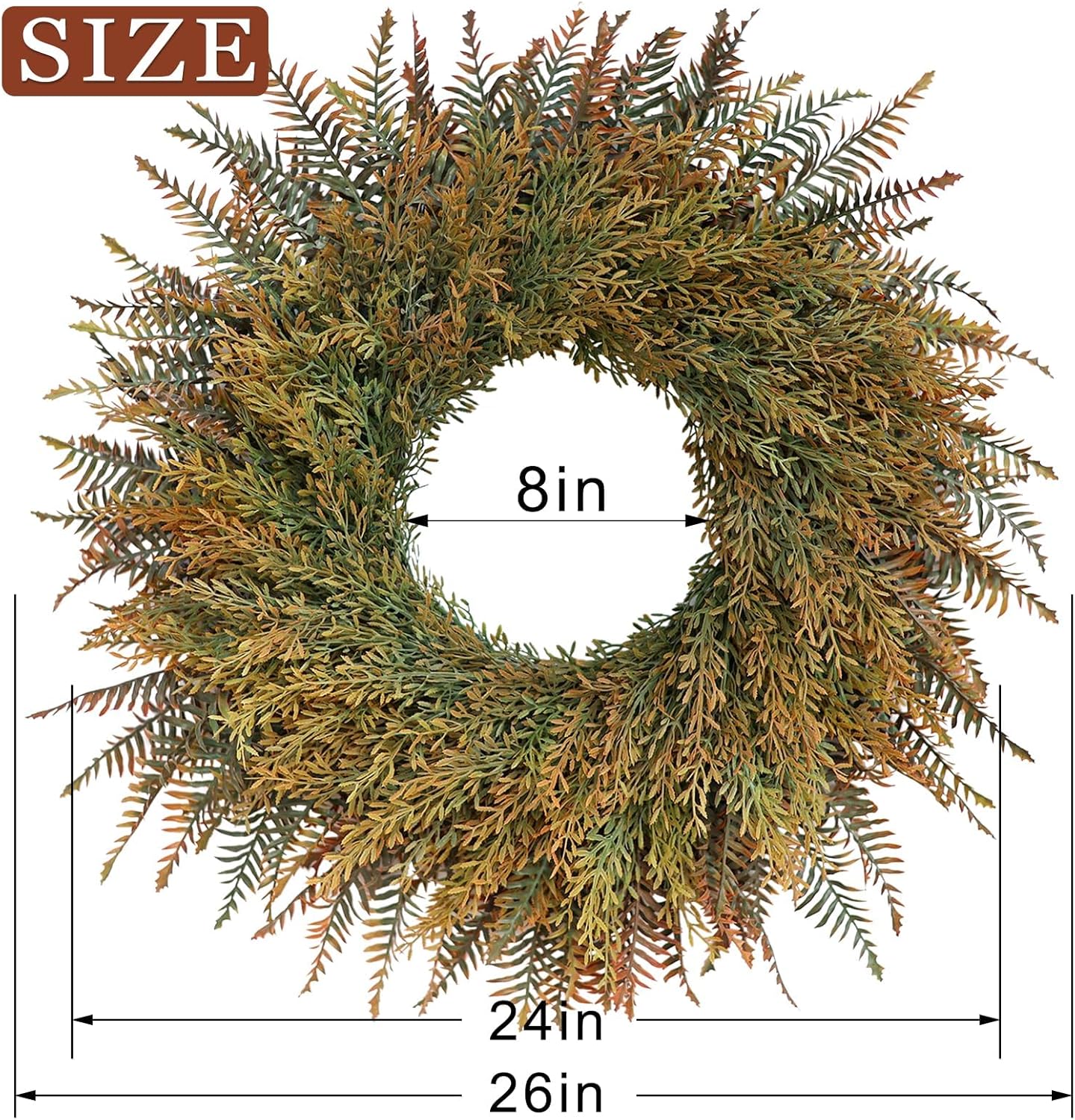 26 Inch Fall Wreath for Front Door and Porch