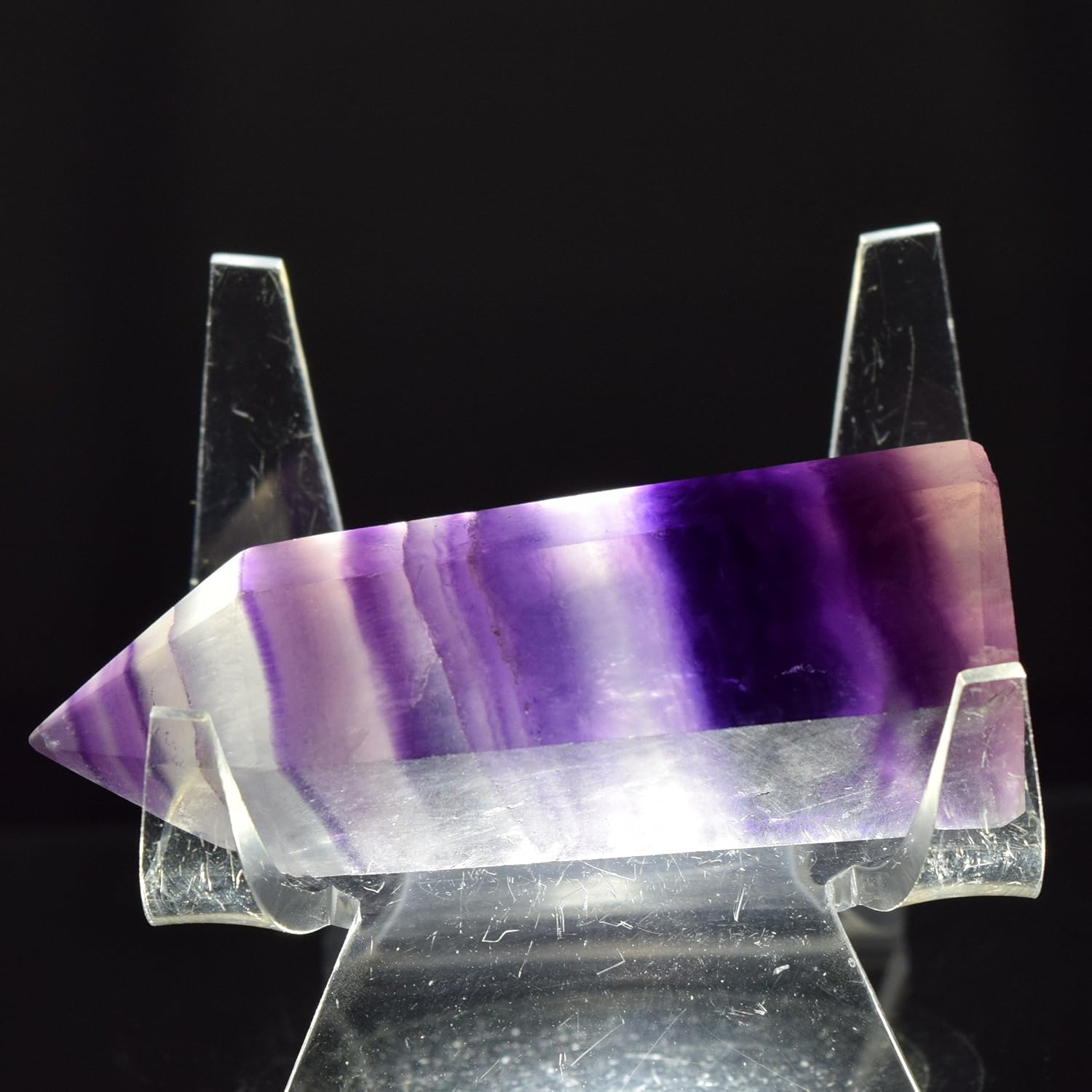 HQRP Deep Purple Fluorite Point Crystal Stone Stick