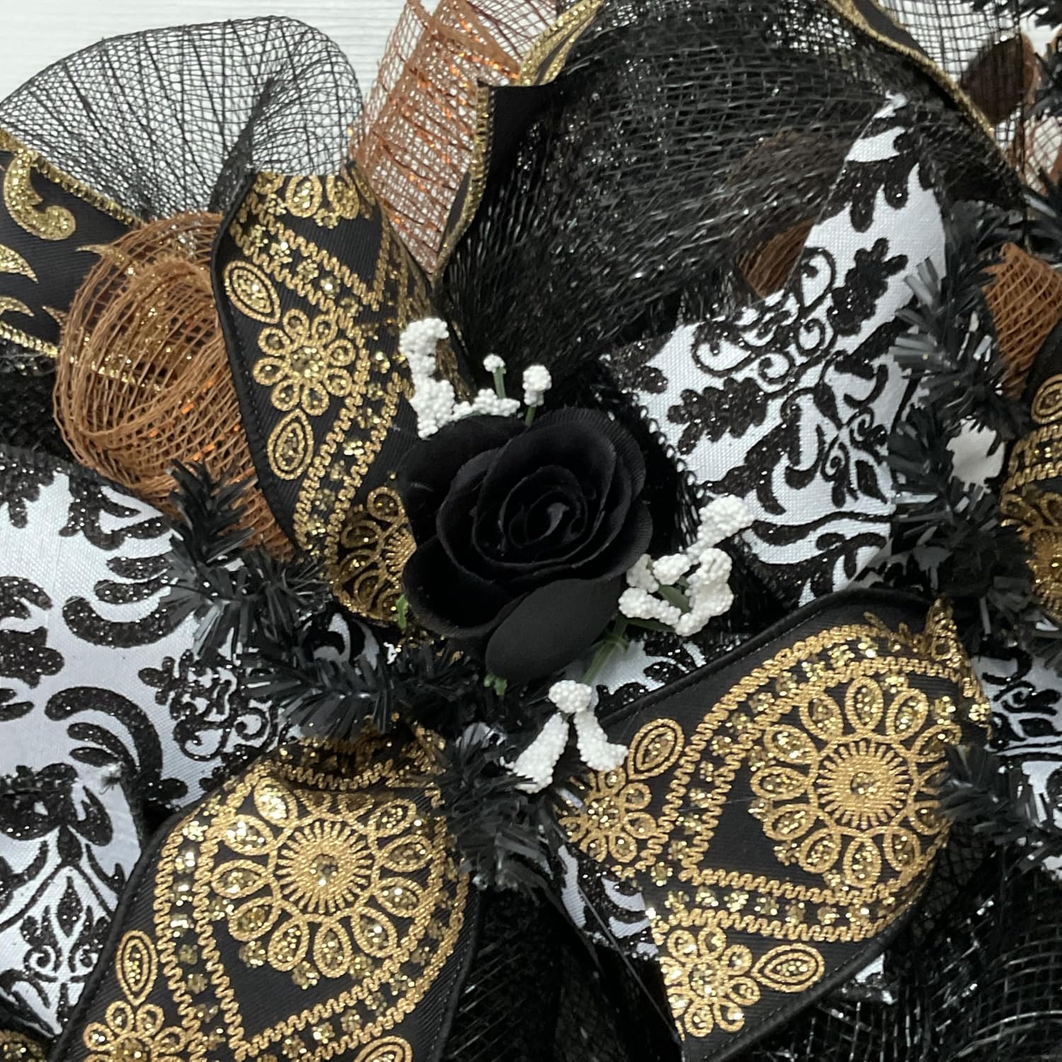 What A Mesh Tarot Card Halloween Wreath 24 or 28 Inch