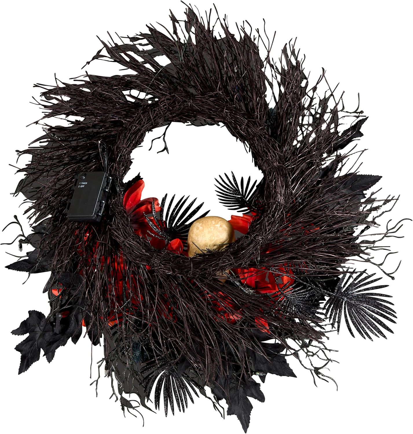 National Tree Company 24 Inch Halloween Wreath with LED Lights