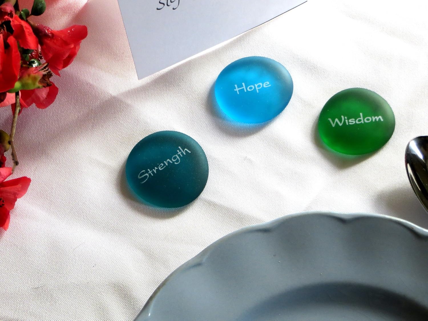 Mermaids Message 100 Frosted Faux Sea Glass Stones with Display Basket