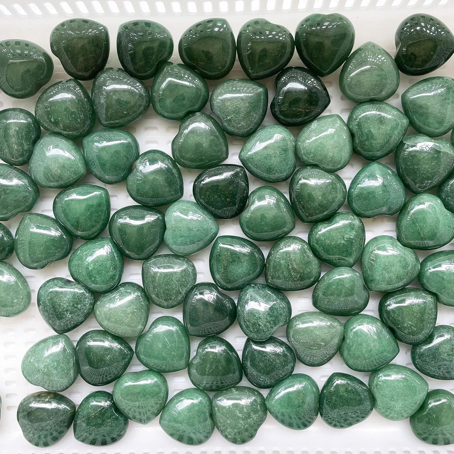 Fekuar 4Pcs Natural Aventurine Heart Stones Set