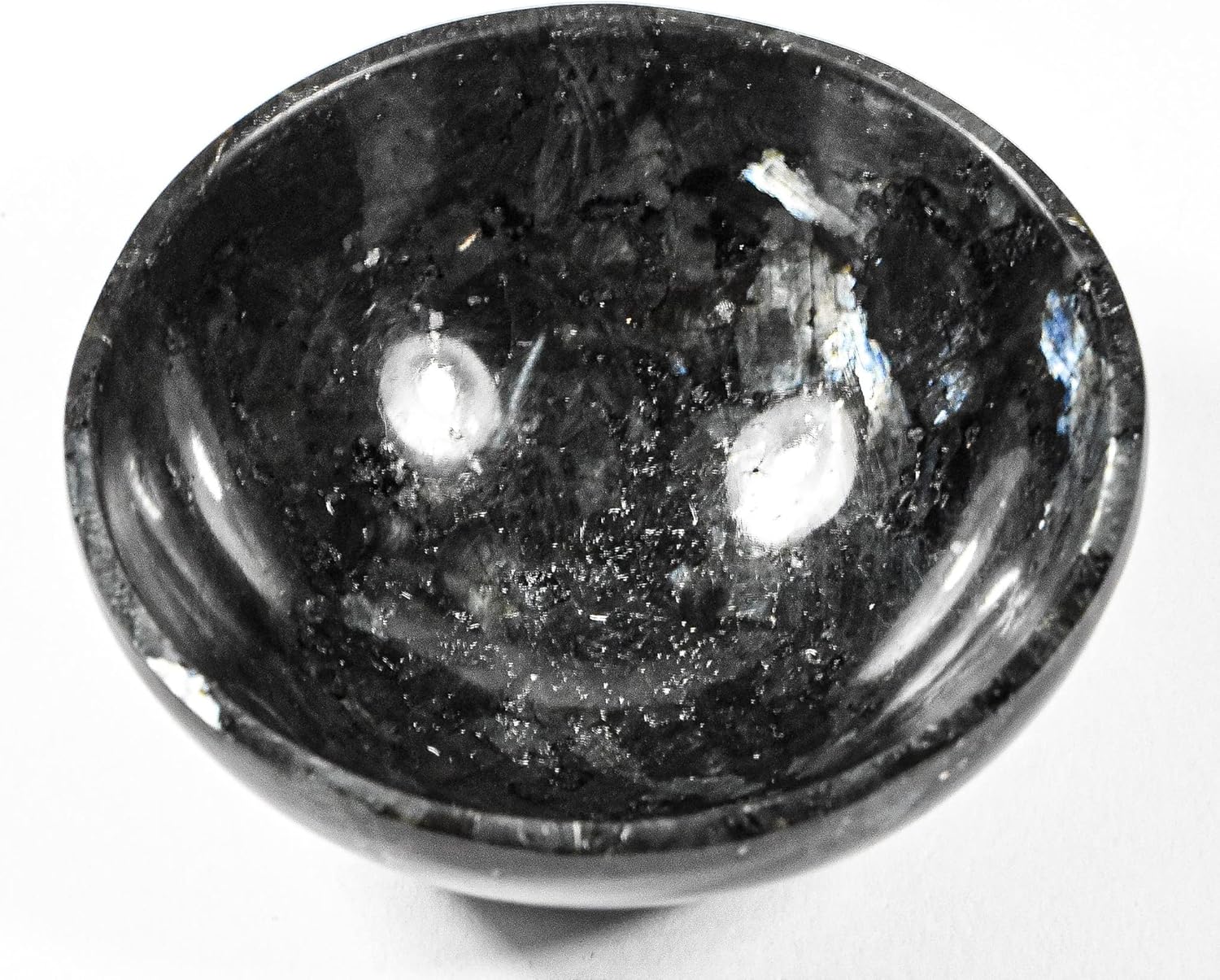3 Inch 80g Rainbow Metallic Flash Larvikite Bowl
