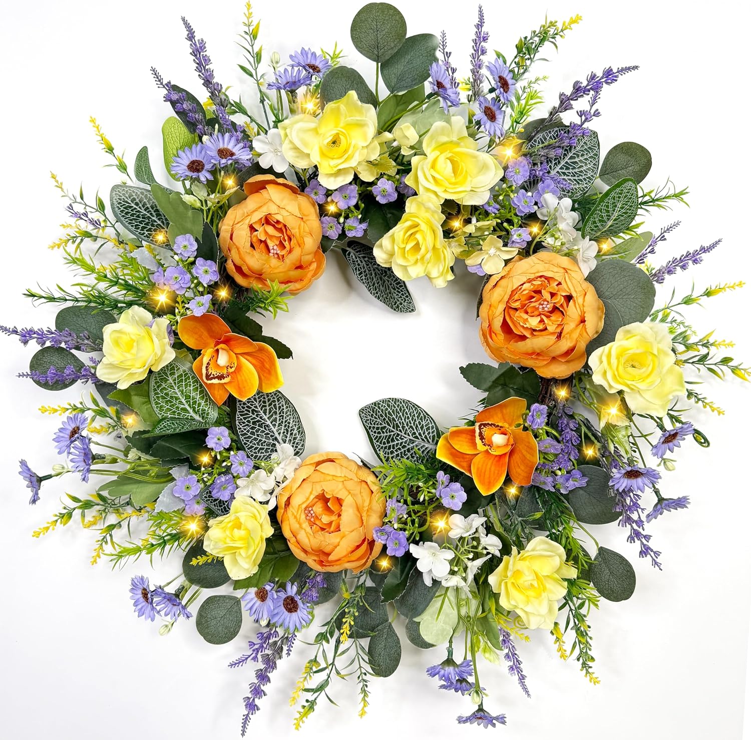 22 Inch Peony Spring Wreath for Front Door