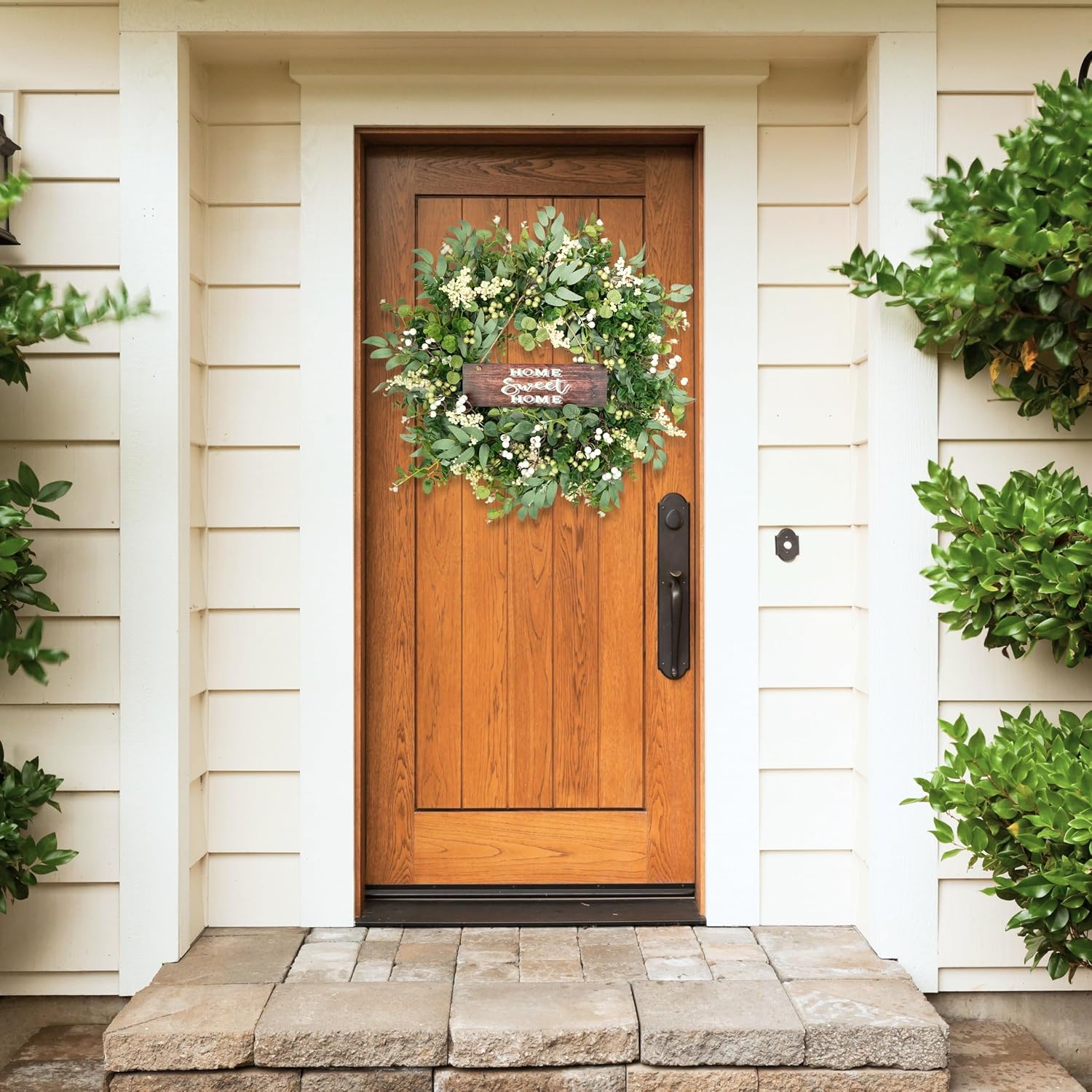 Artificial Eucalyptus Wreath with Berries 24 Inches