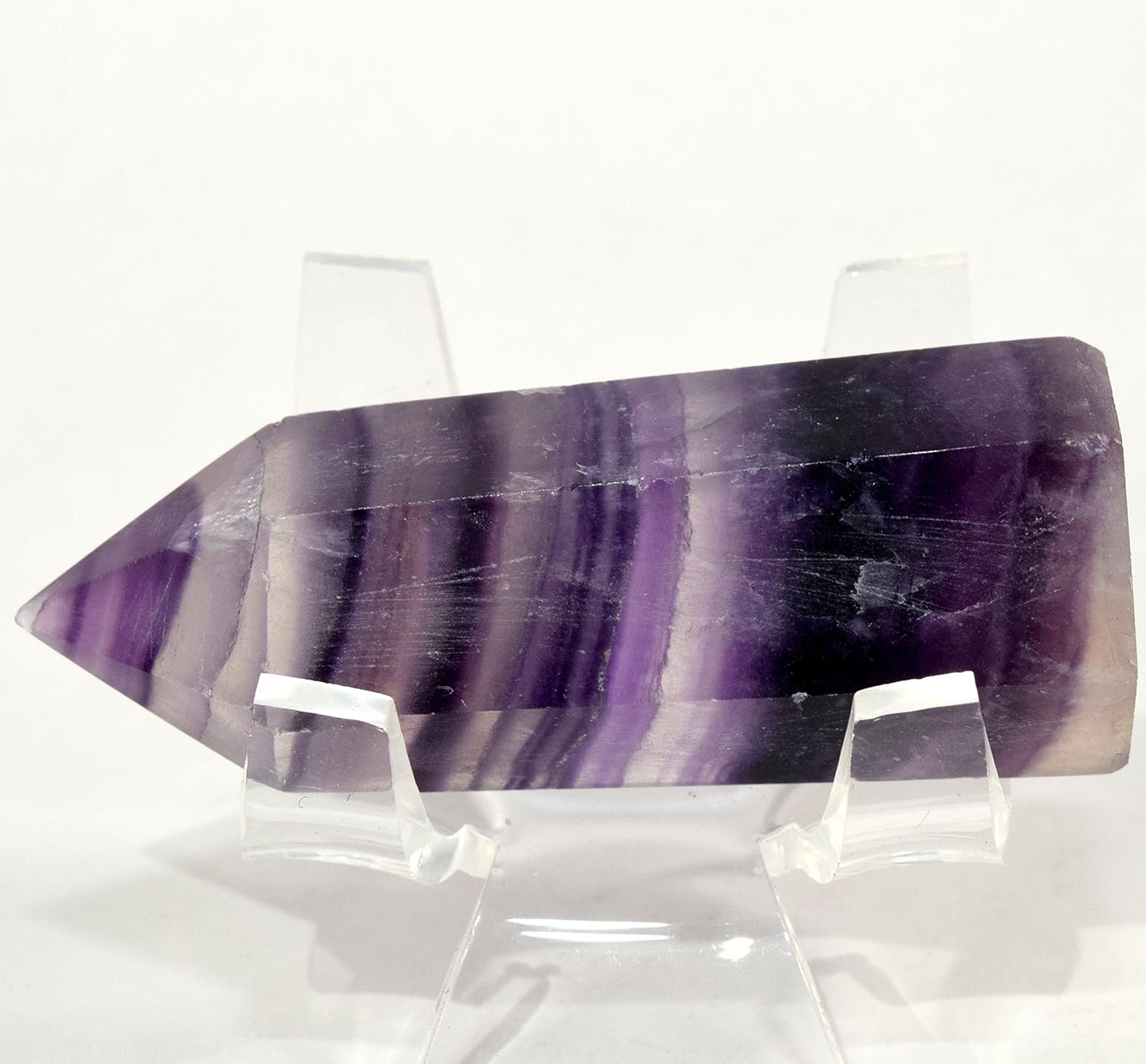 HQRP Deep Purple Fluorite Point Crystal Stone Stick