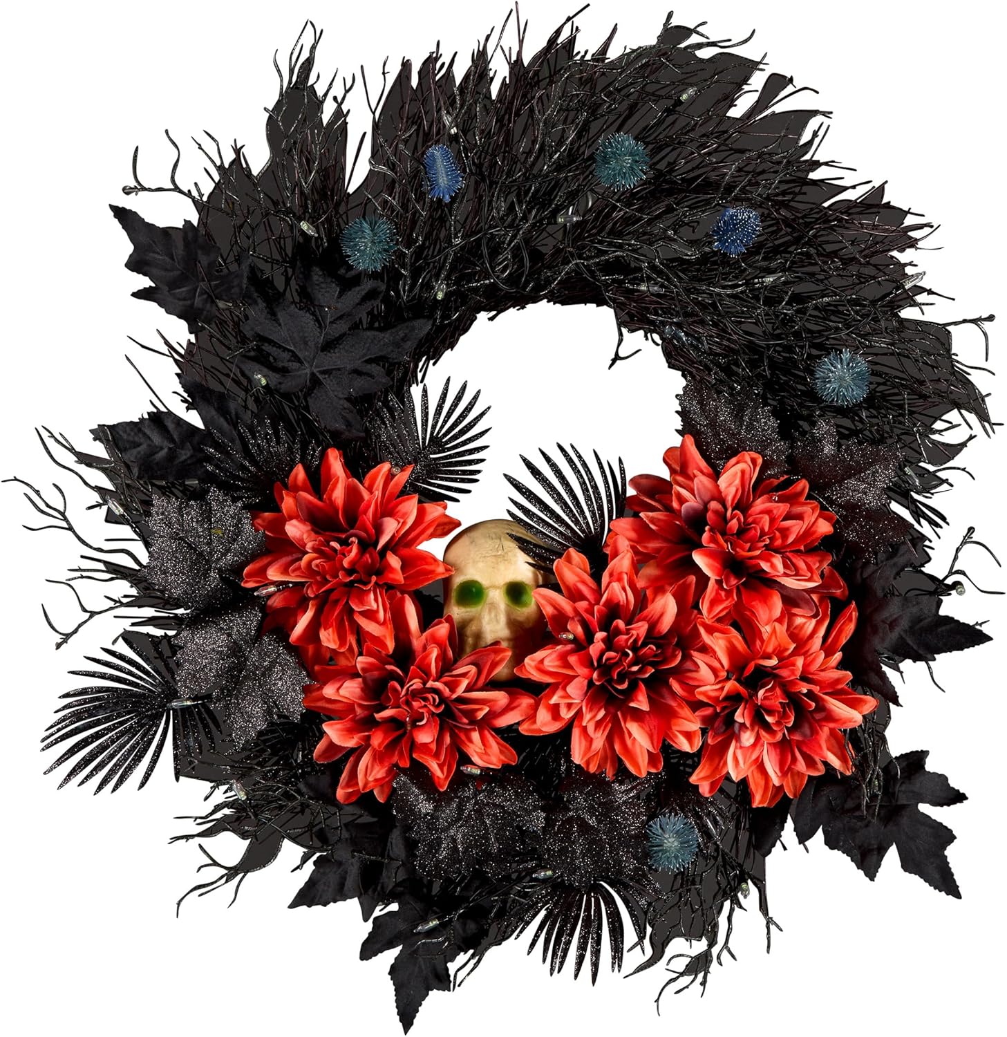 National Tree Company 24 Inch Halloween Wreath with LED Lights