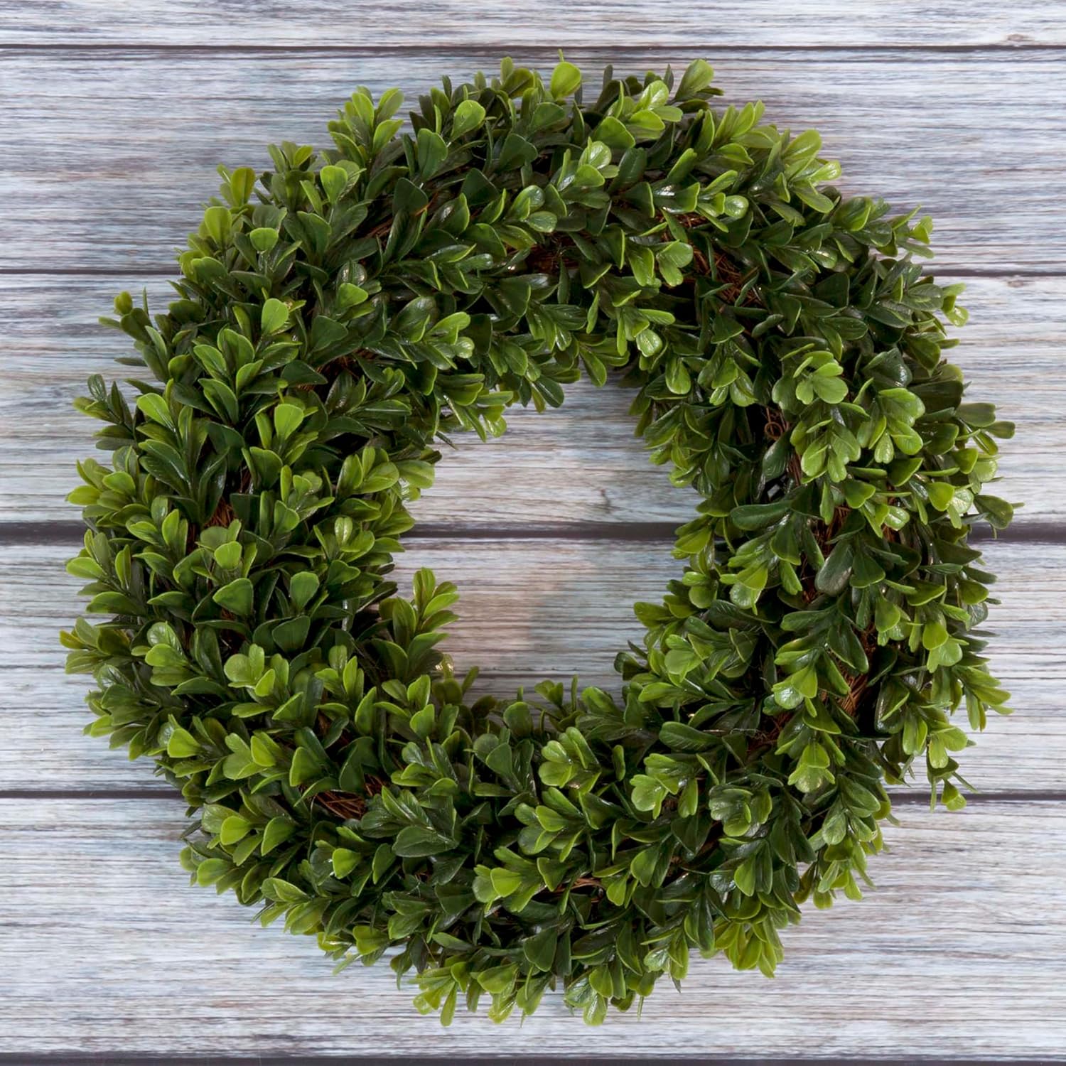 Pure Garden 12-Inch UV Resistant Boxwood Wreath for Front Door