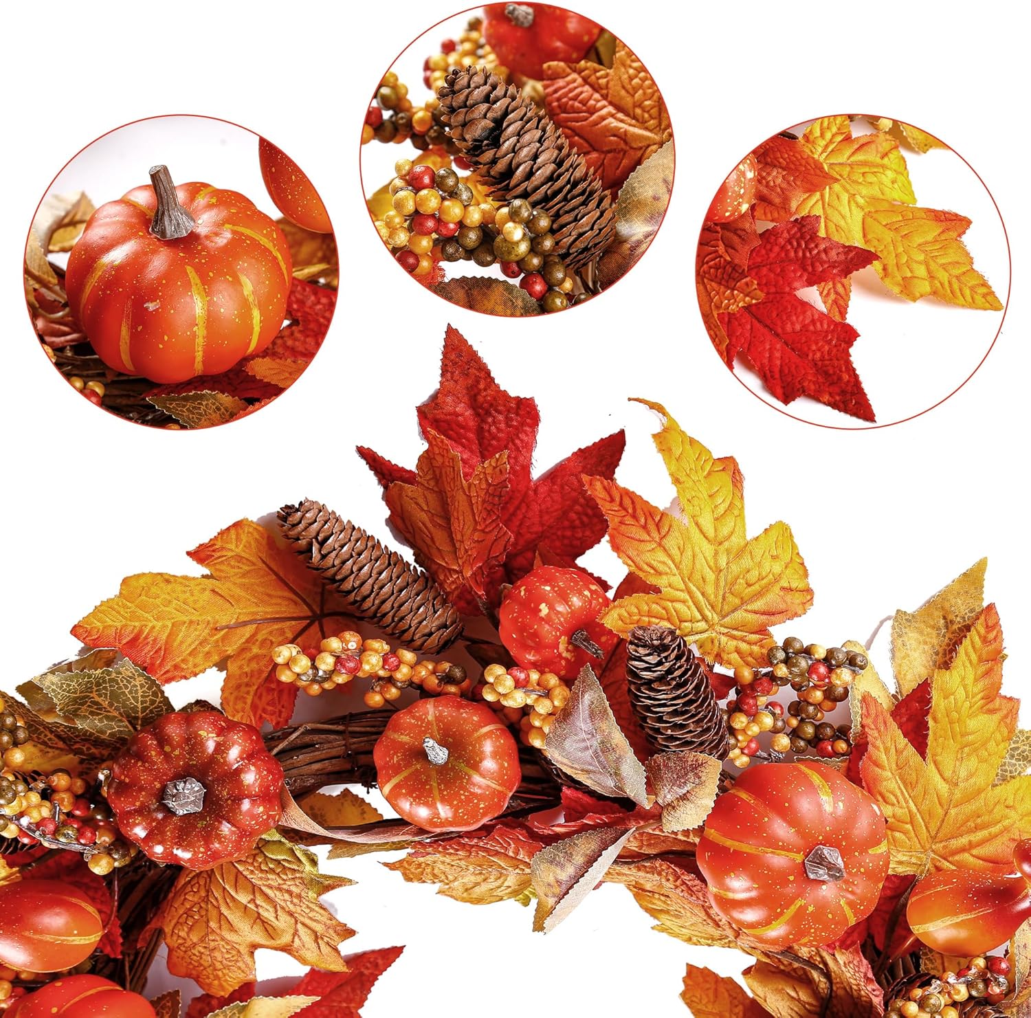 Sggvecsy 18 In Artificial Fall Wreath