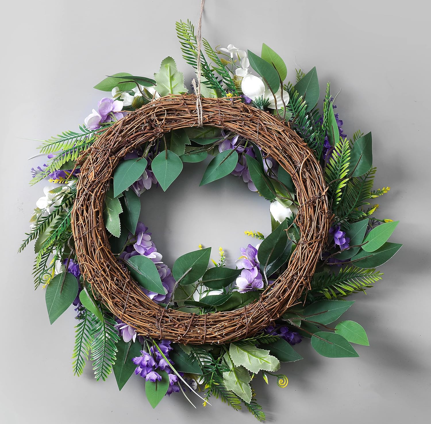 DOTKV Summer Wreath 18 Inch Grapevine Base Decor