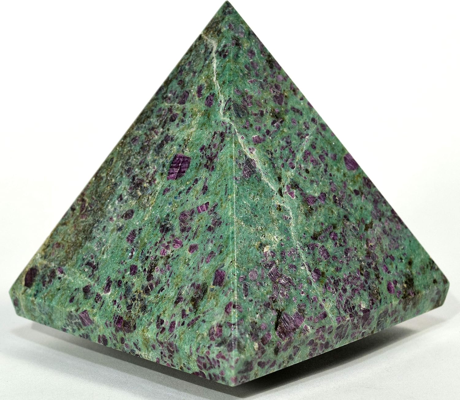 HC Set 26 Inch Ruby Fuchsite Pyramid with Blue Kyanite