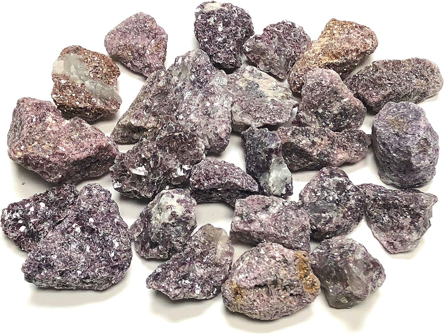 Rough Natural Lepidolite Stones with Velvet Bag - 1 Inch