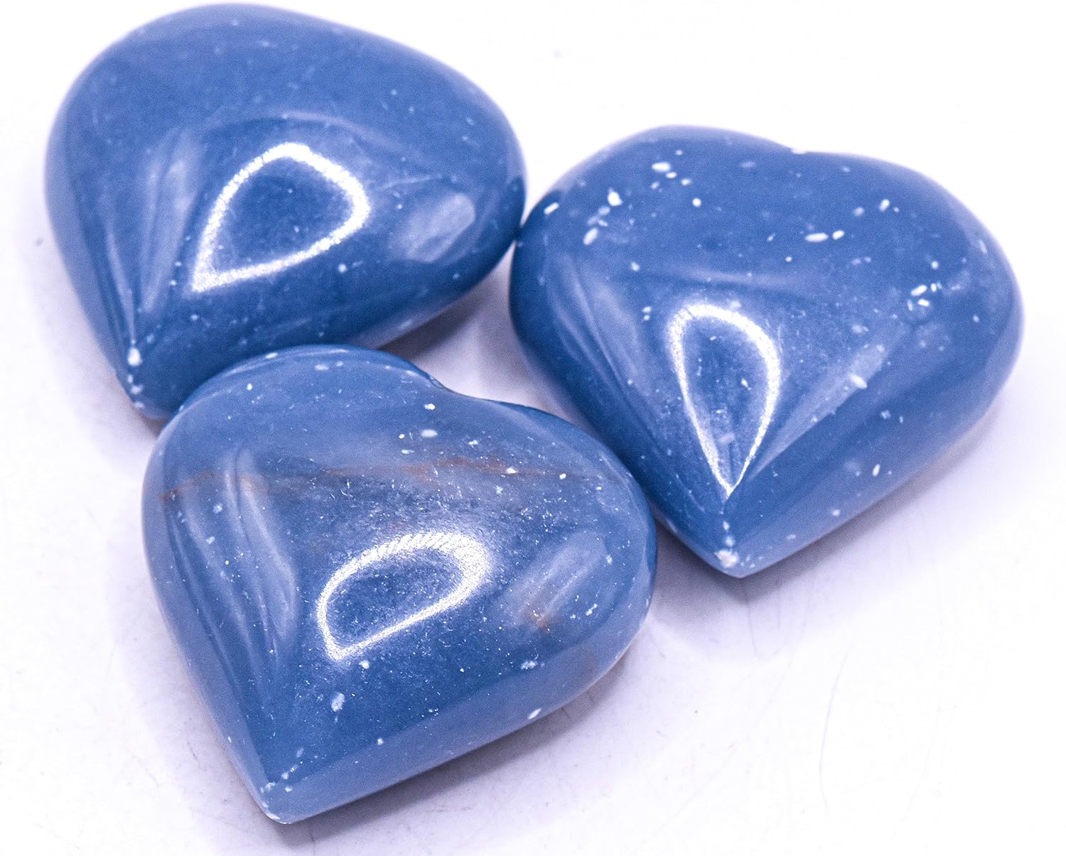 Blue Angelite Puffy Heart Natural Crystal Gemstone from Peru