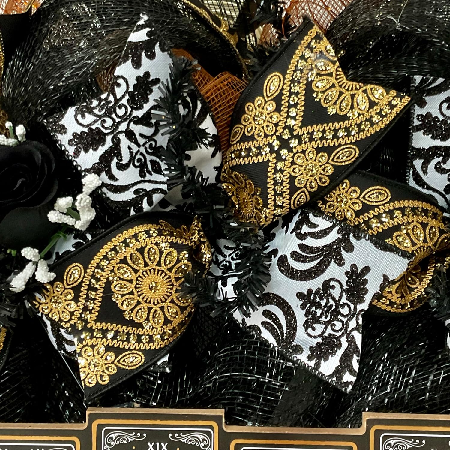 What A Mesh Tarot Card Halloween Wreath 24 or 28 Inch