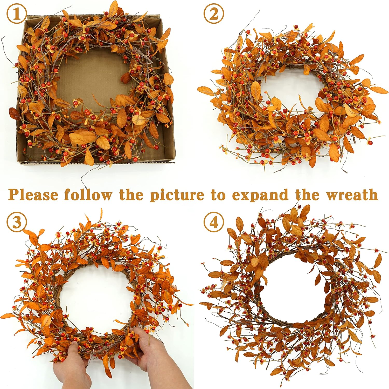 Autumn Door Wreath with Bitter Sweet Berries