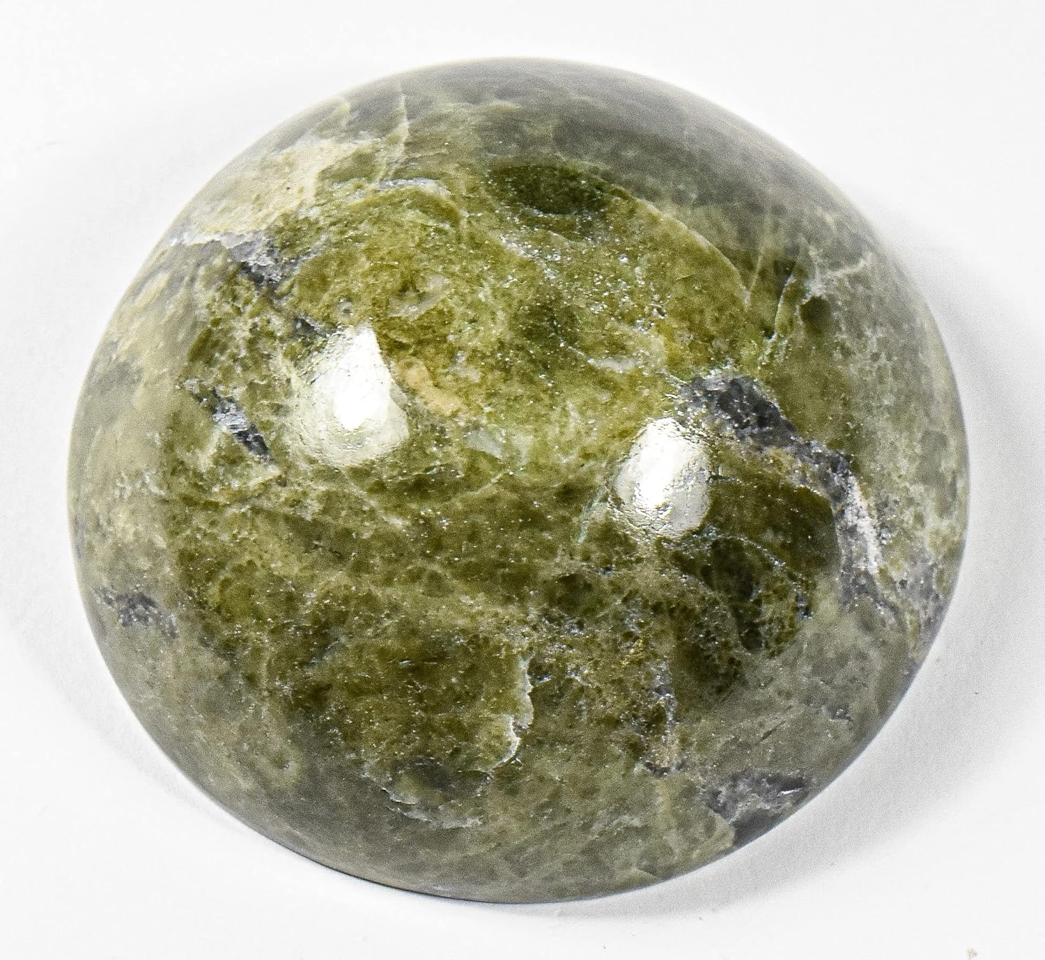 HQRP 75mm Green Vesuvianite Gemstone Bowl with Inclusions