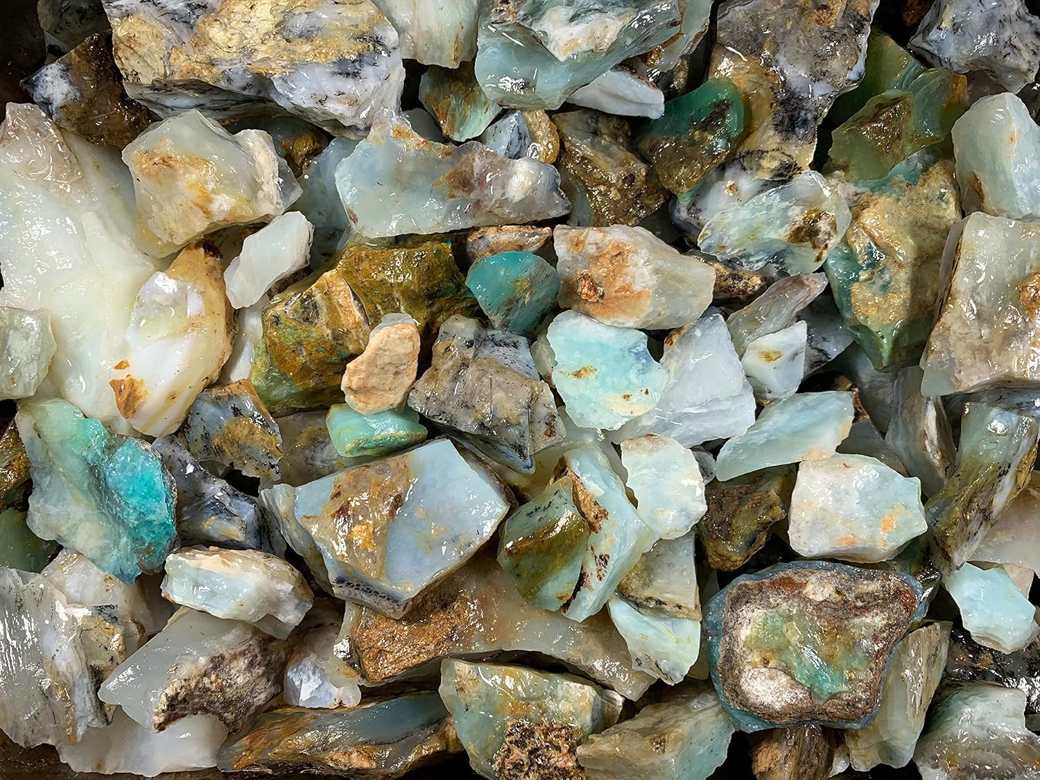 Fantasia Natural Blue Opal Rough Stones from Peru 12 lb