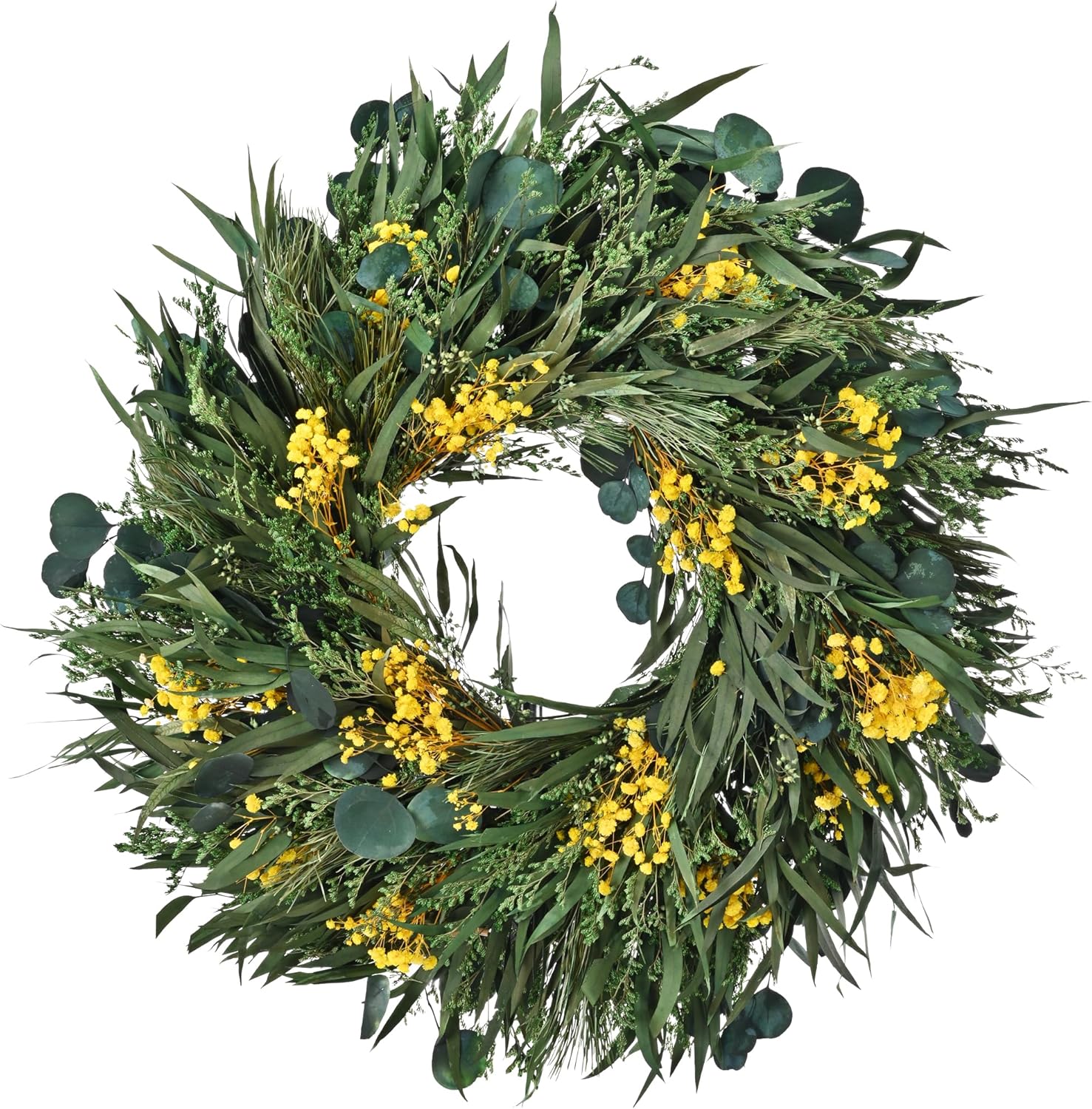 Handmade Dried Flower Wreath 24 Inch for Front Door Entryway