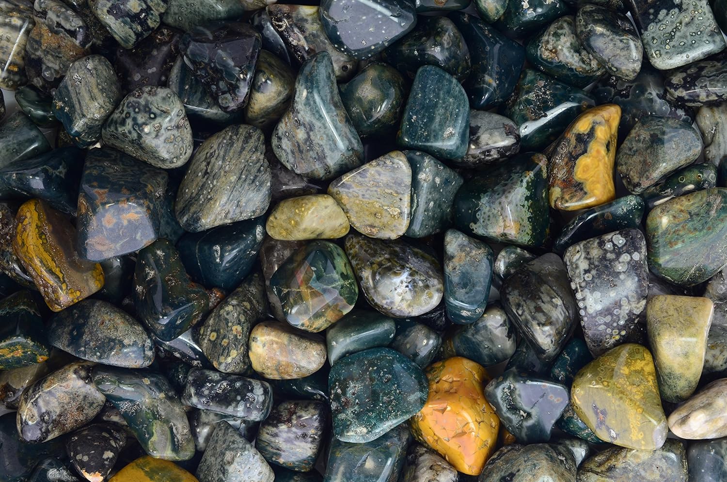 Fantasia Tumbled Sea Jasper Stones 5 lbs Small 075-125 Inch