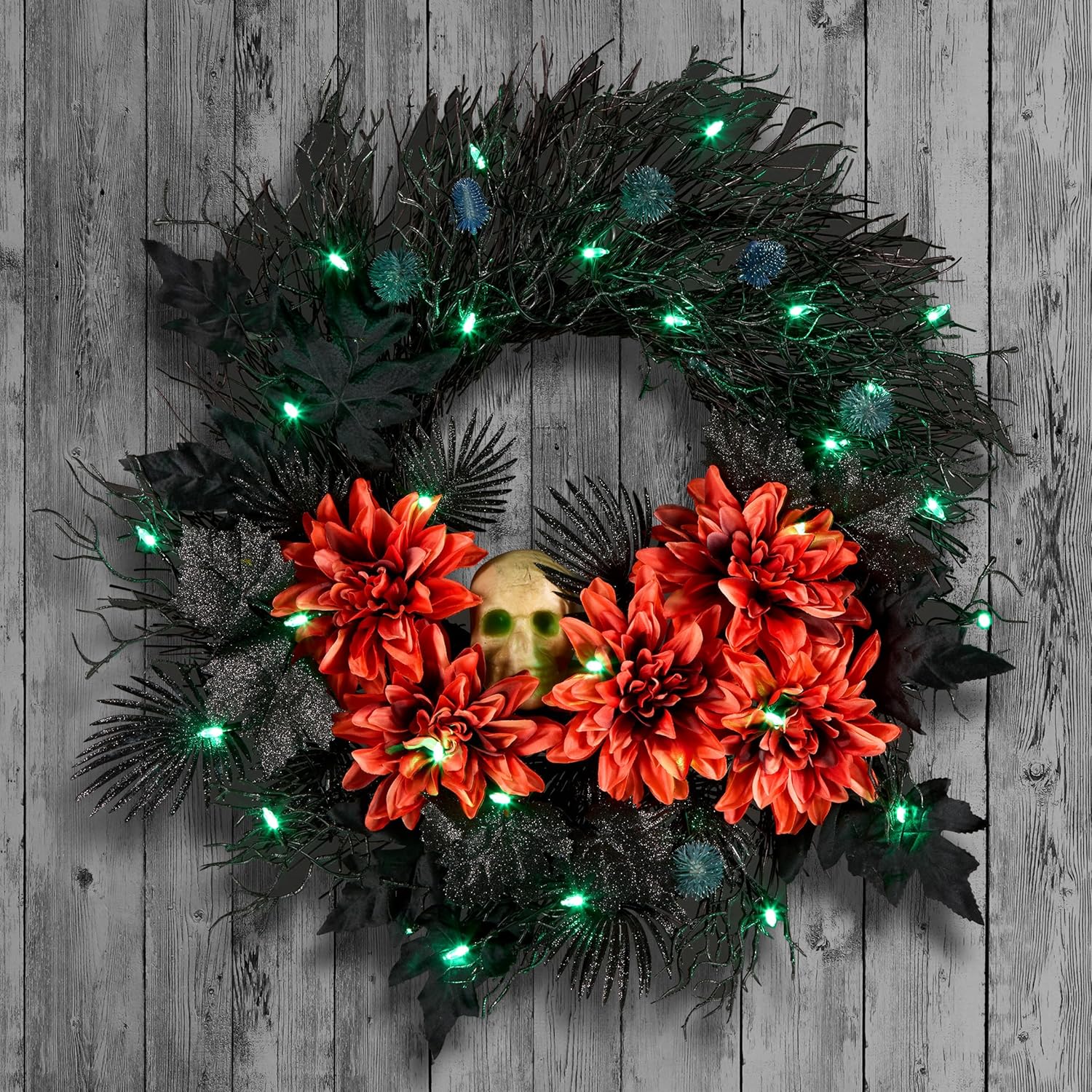 National Tree Company 24 Inch Halloween Wreath with LED Lights