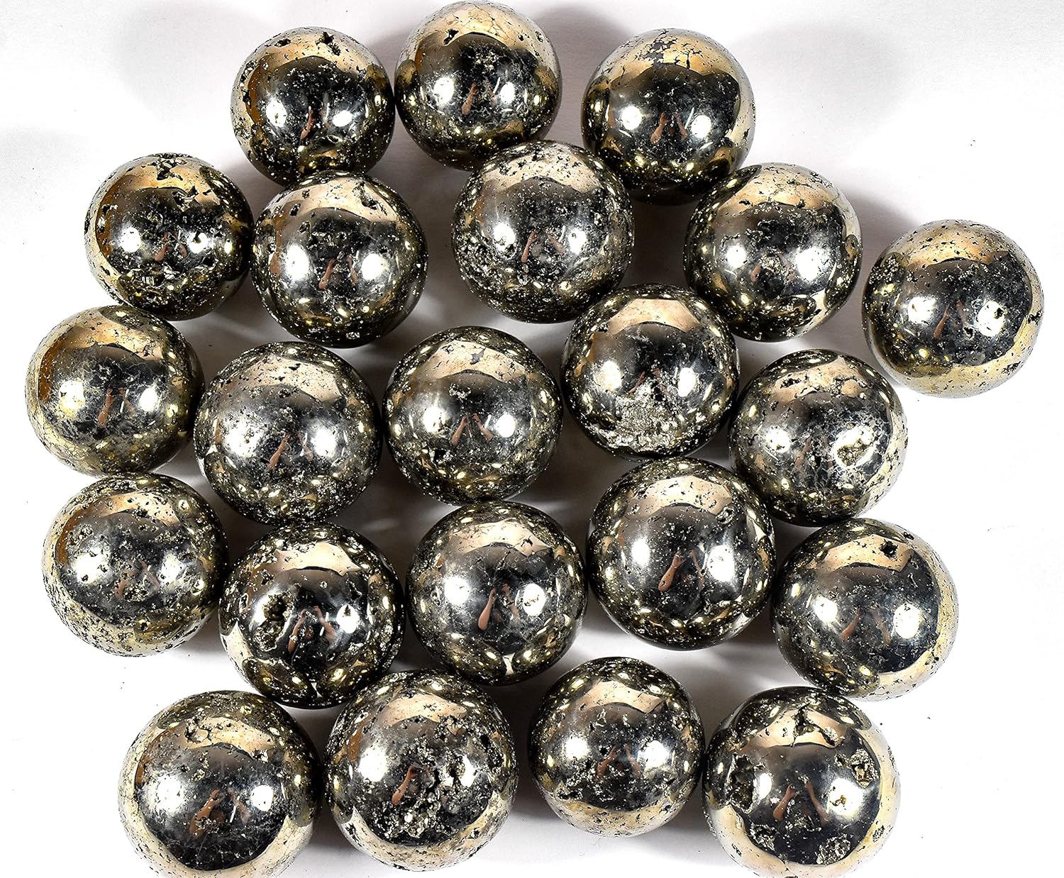 HQRP Golden Pyrite Sphere 46mm with Stand
