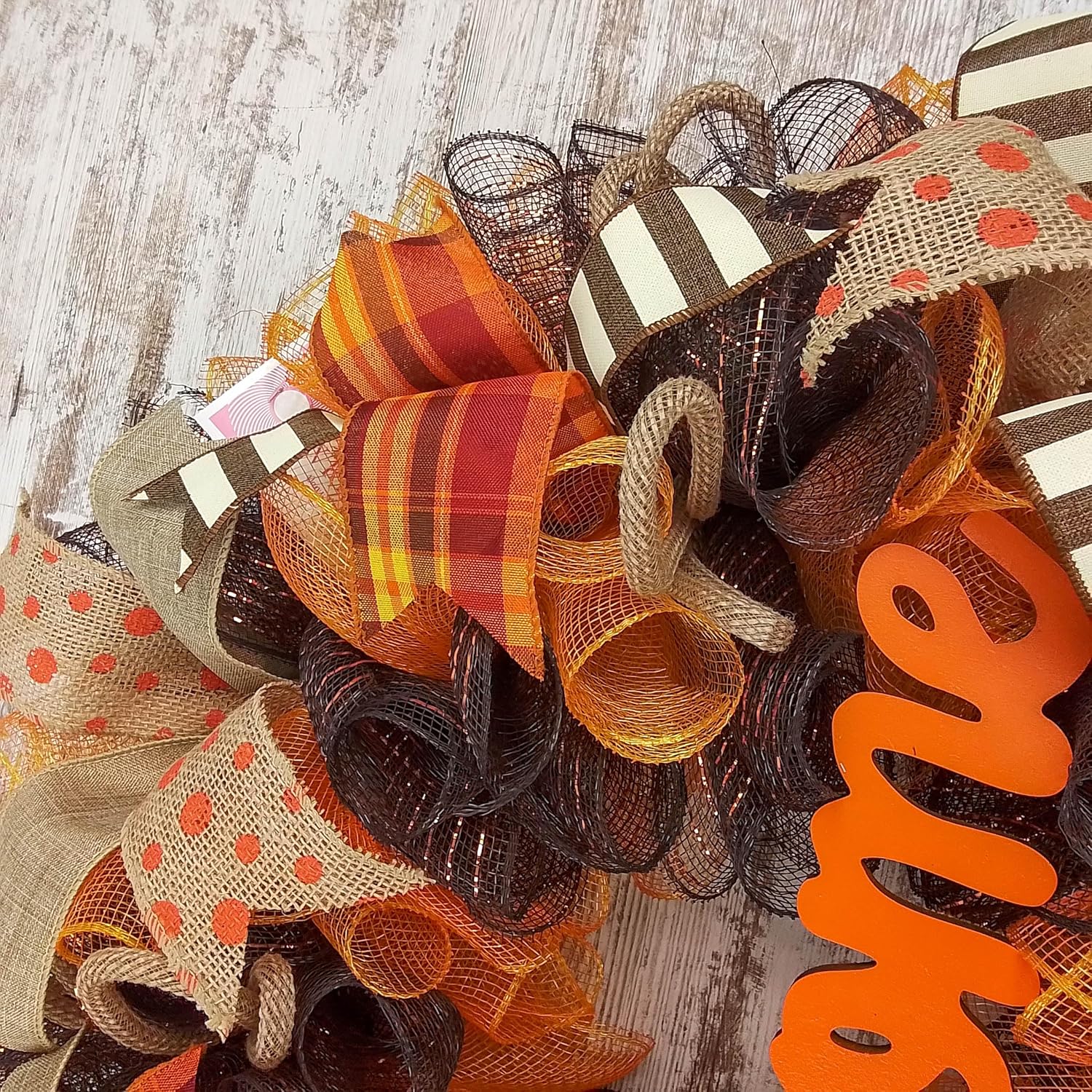 Fall Wreath Front Door Decor Orange Welcome Wreath