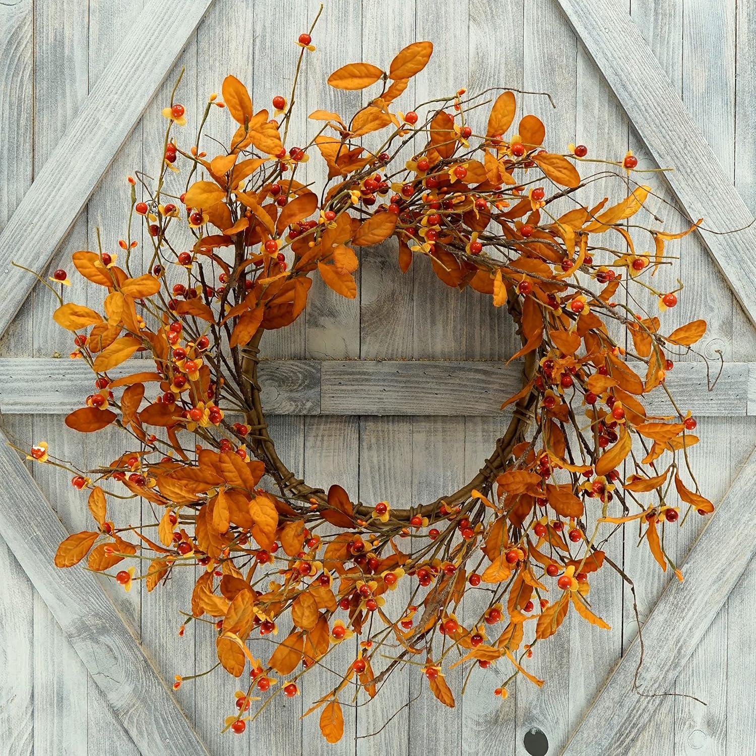 Autumn Door Wreath with Bitter Sweet Berries